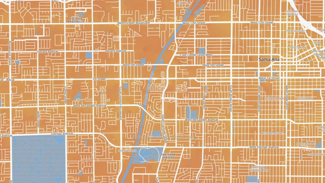Transit Grade map of Windsor Village North, Santa Ana, CA