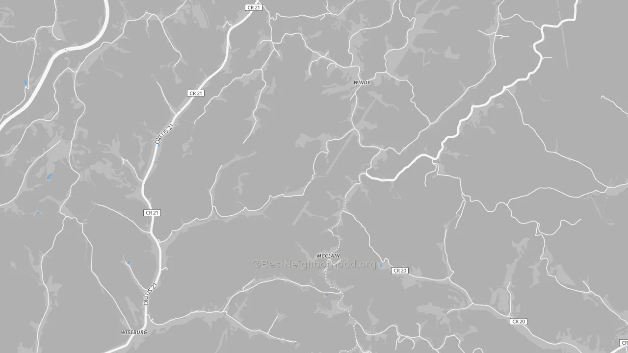 Transit Grade map of Windy, WV