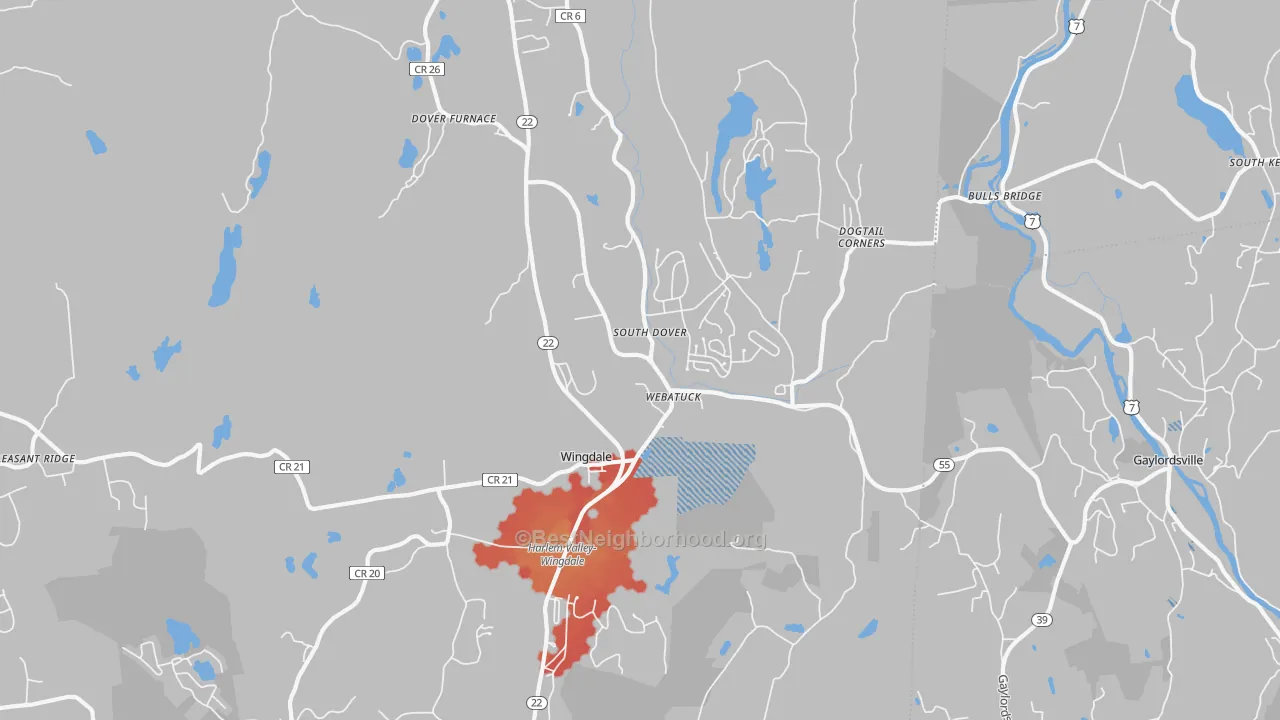 Transit Grade map of Wingdale, NY
