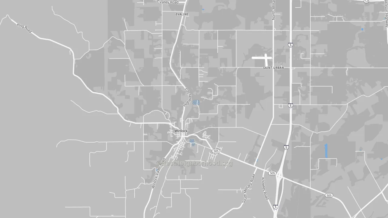 Transit Grade map of Winlock, WA
