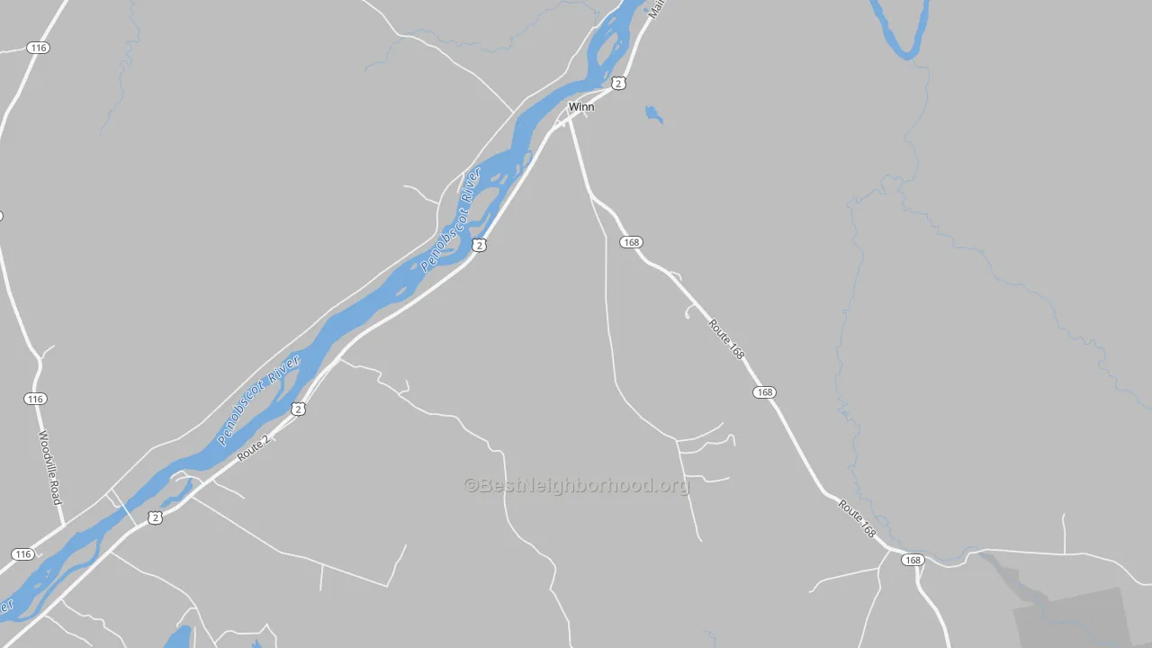 Transit Grade map of Winn, ME