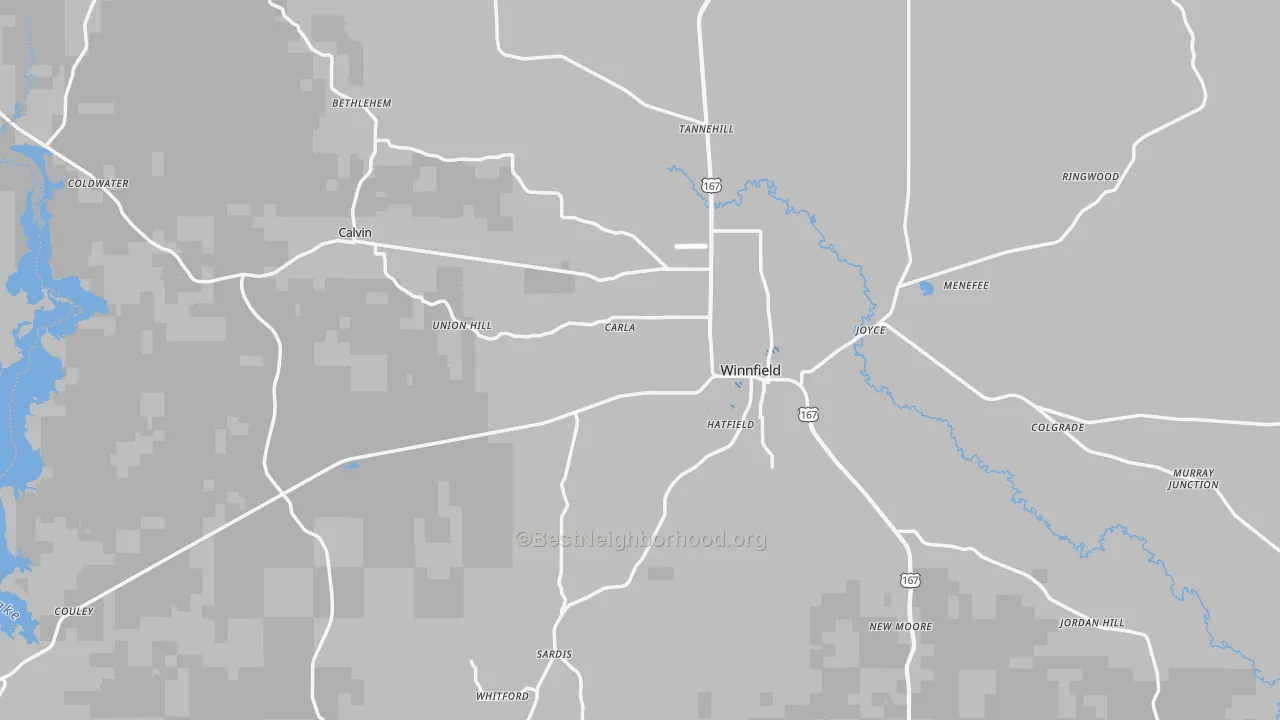 Transit Grade map of Winn Parish, LA