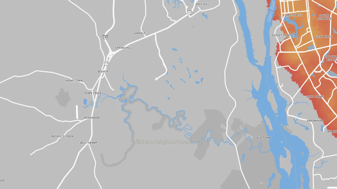 Transit Grade map of Winnabow, NC