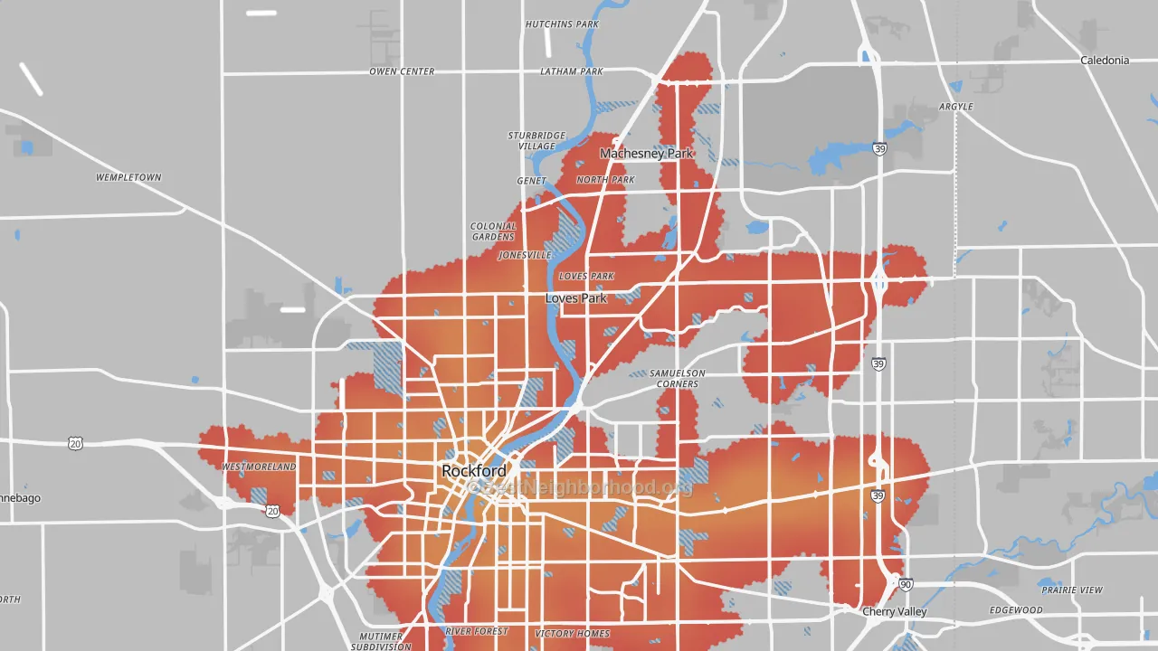 Transit Grade map of Winnebago County, IL