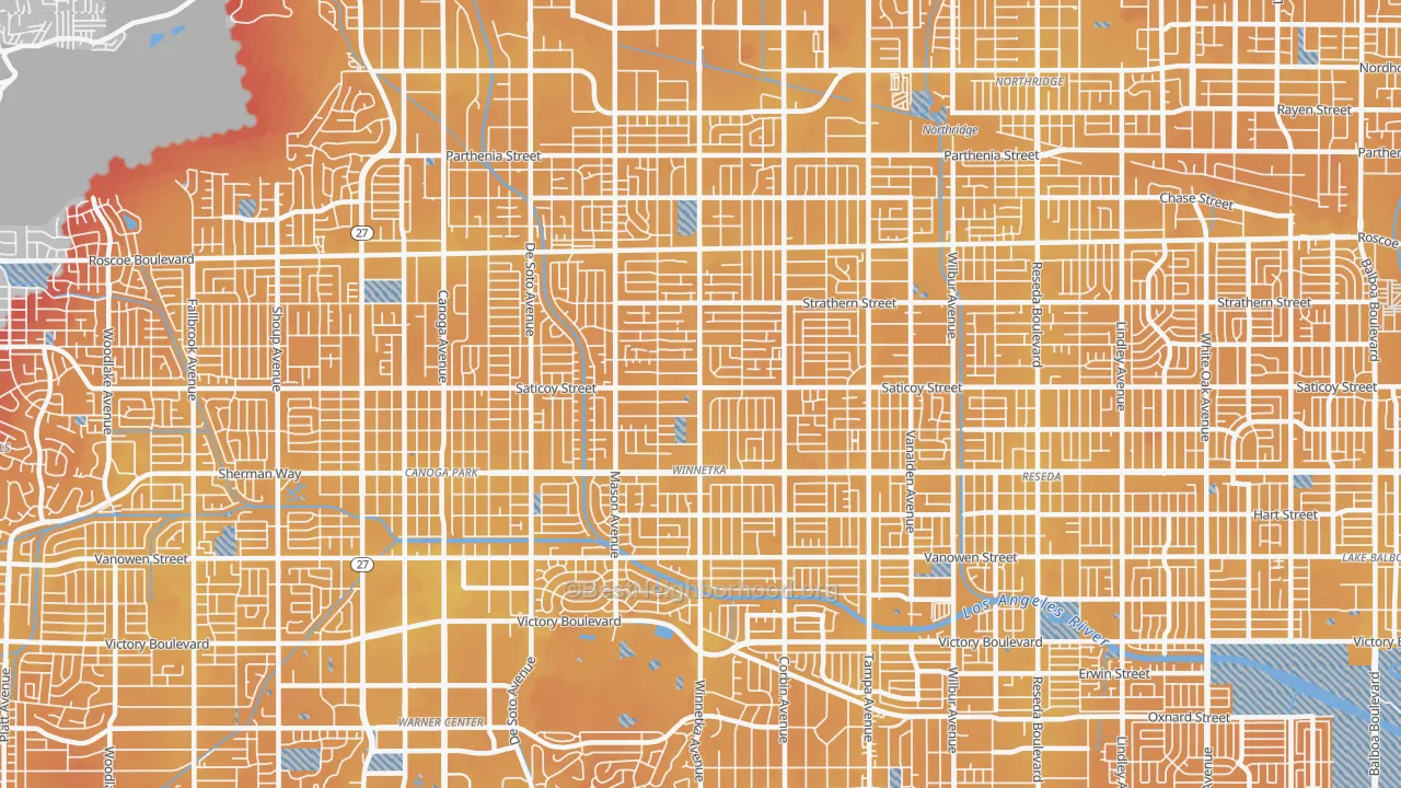 Transit Grade map of Winnetka, CA