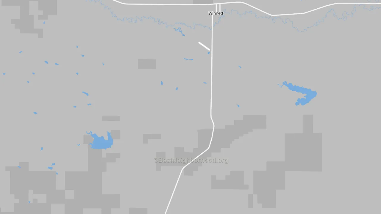 Transit Grade map of Winnett, MT