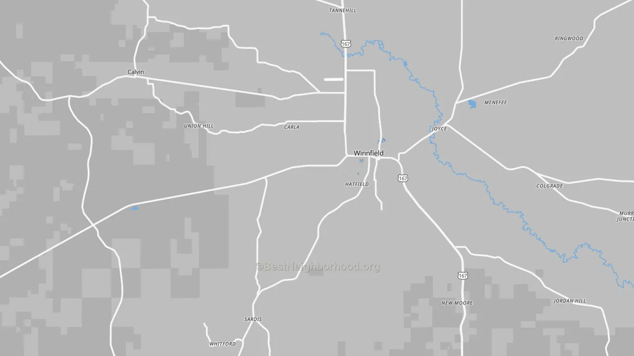 Transit Grade map of Winnfield, LA