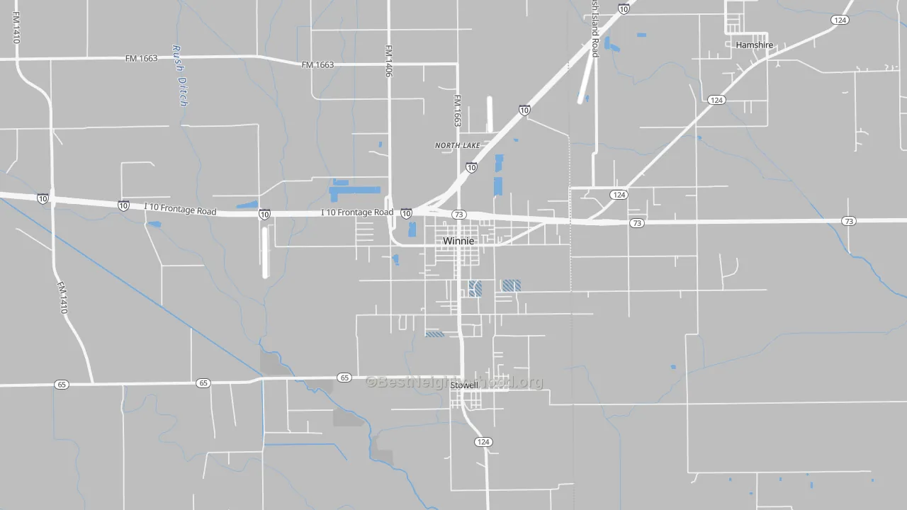 Transit Grade map of Winnie, TX