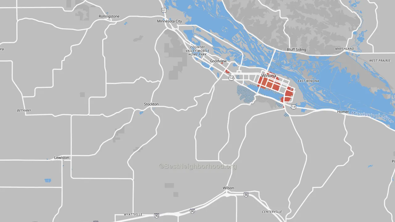 Transit Grade map of Winona County, MN
