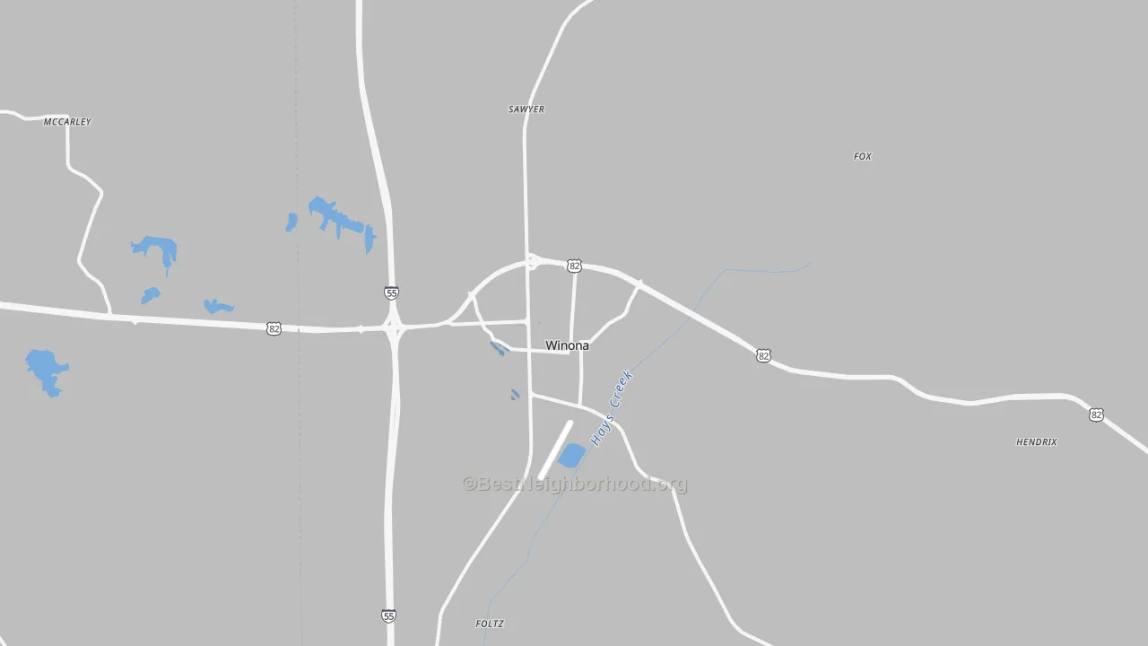 Transit Grade map of Winona, MS