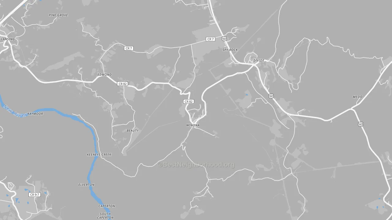 Transit Grade map of Winona, WV