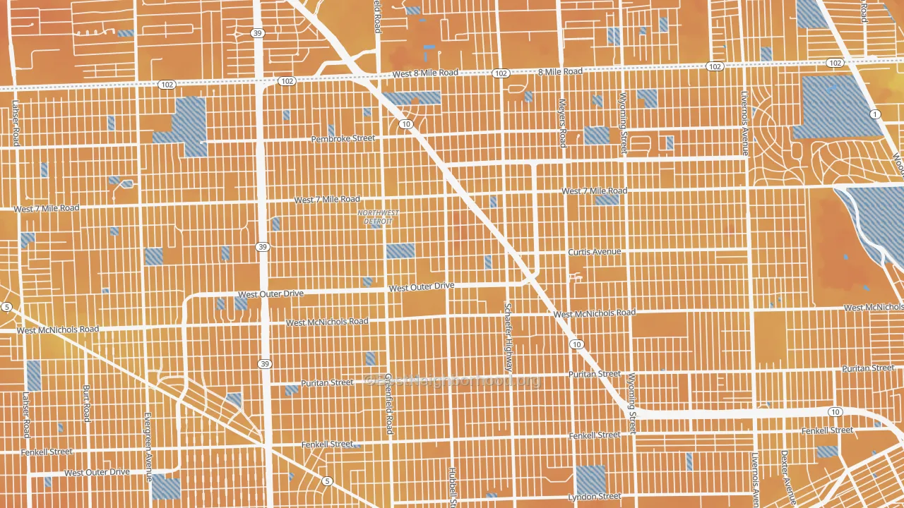 Transit Grade map of Winship, Detroit, MI