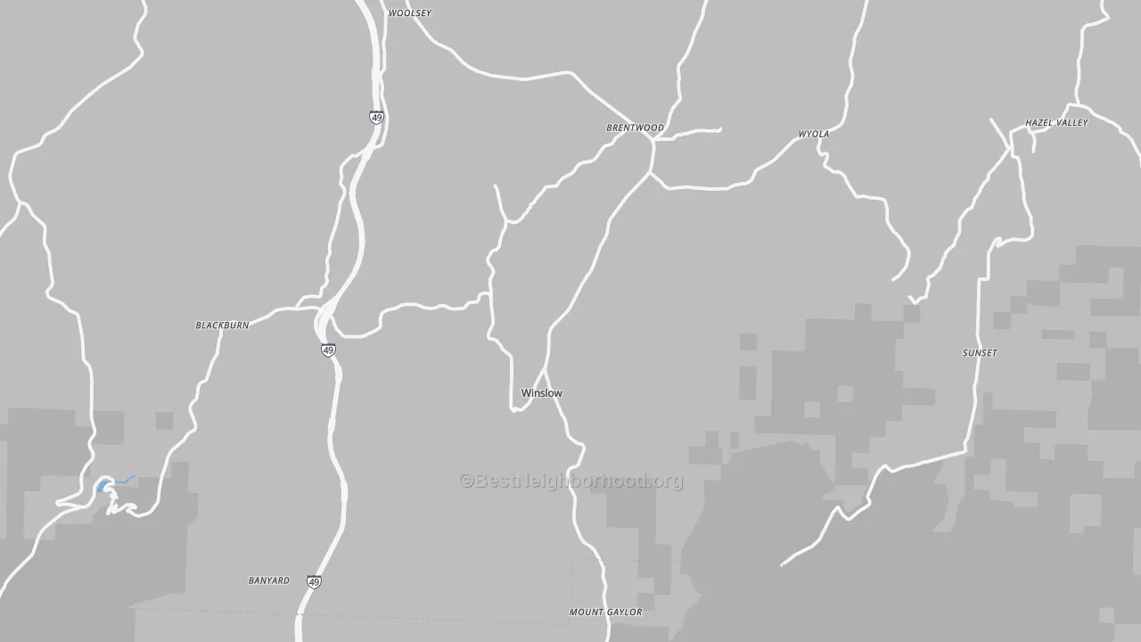 Transit Grade map of Winslow, AR