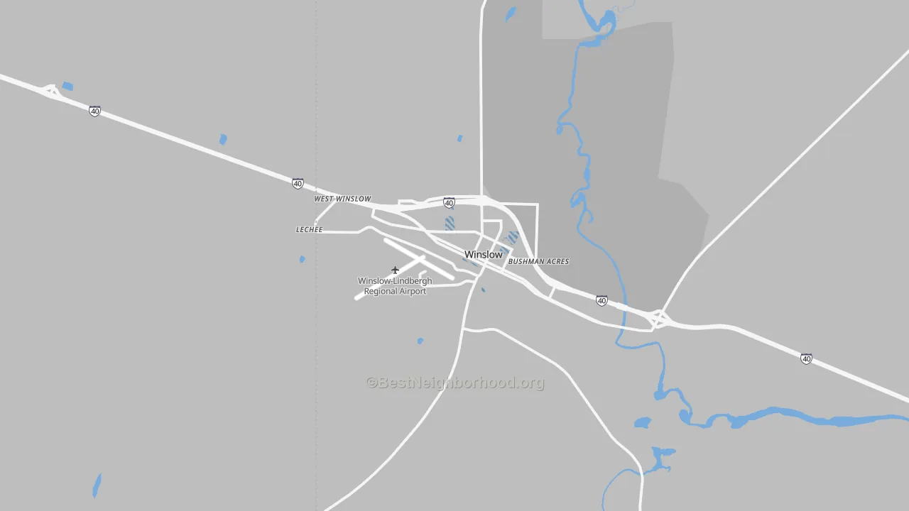 Transit Grade map of Winslow, AZ