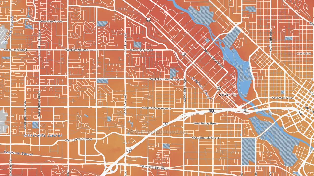 Transit Grade map of Winstead Park, Boise, ID