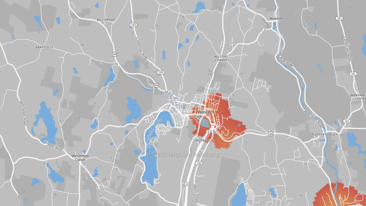 Transit Grade map of Winsted, CT