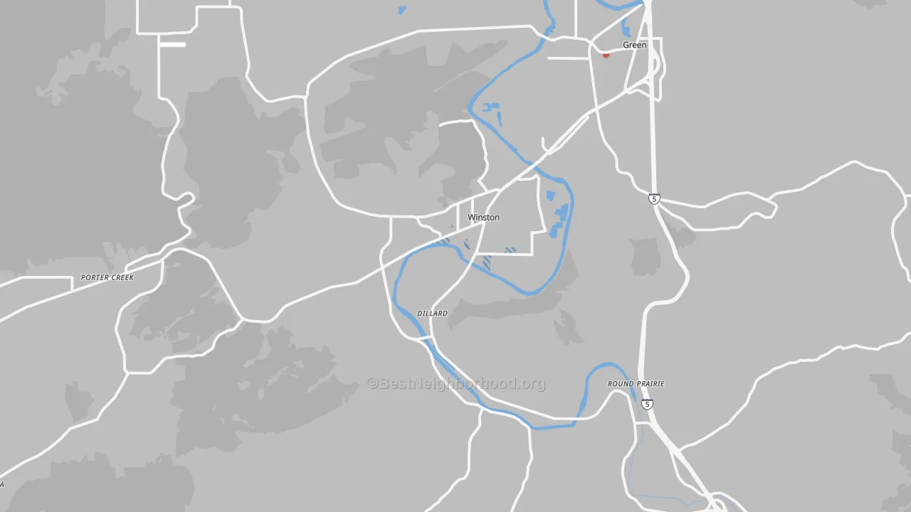Transit Grade map of Winston, OR