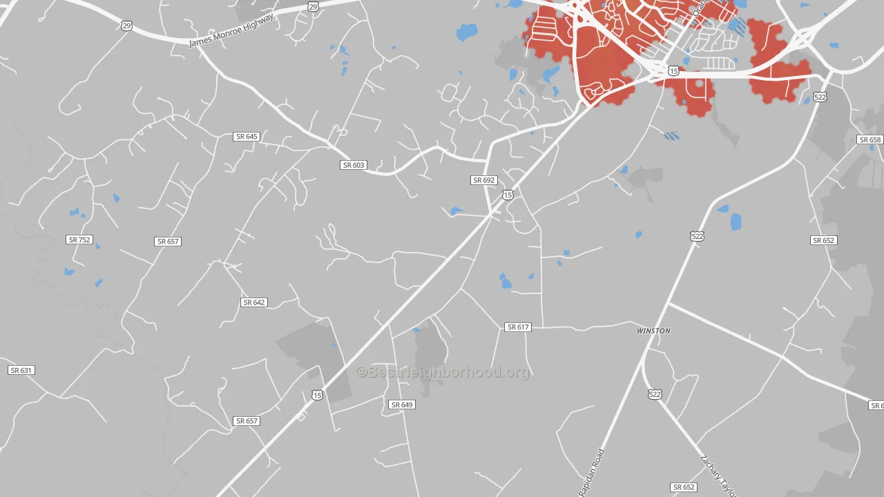 Transit Grade map of Winston, VA