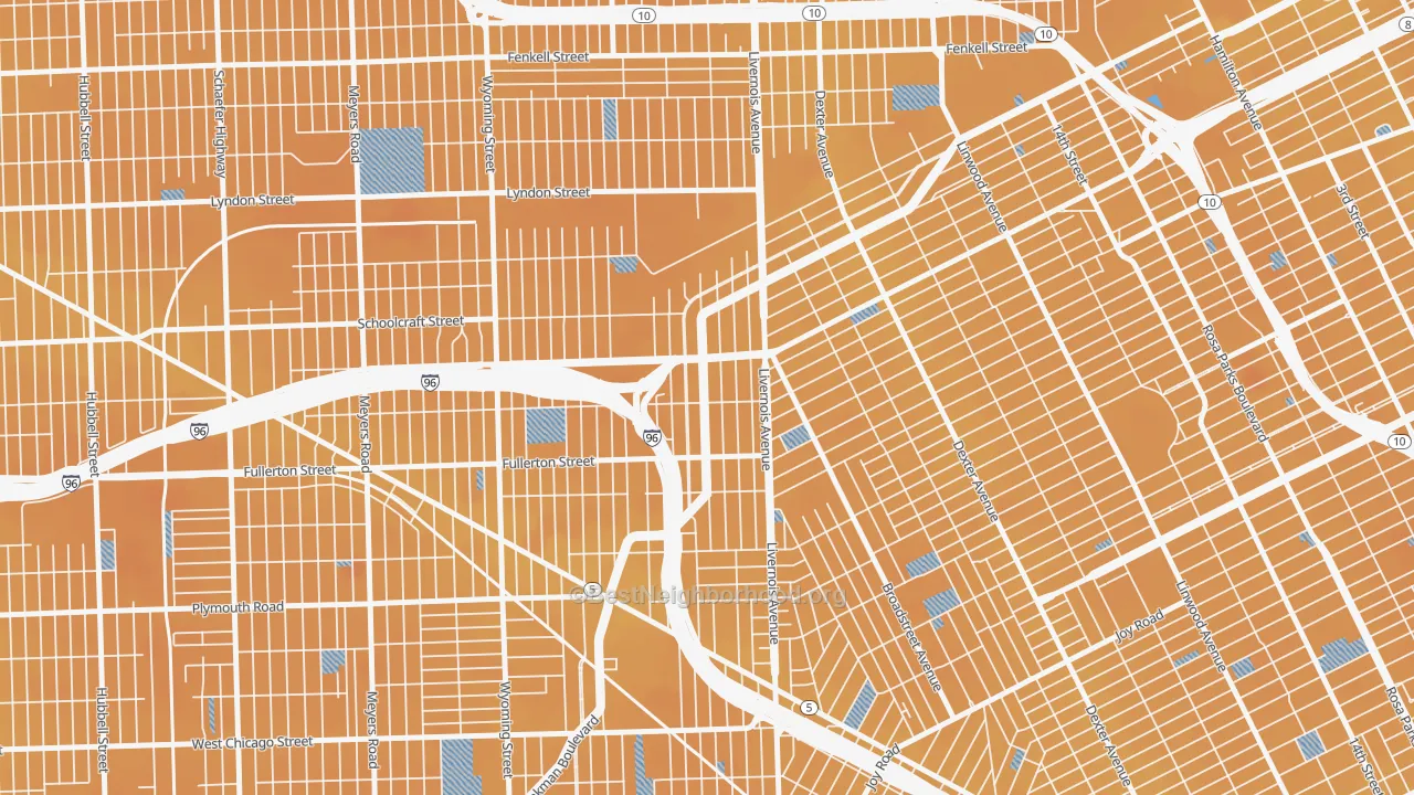 Transit Grade map of Winter Halter, Detroit, MI