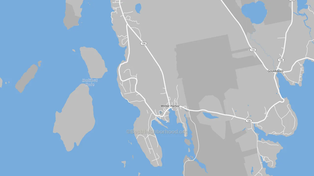 Transit Grade map of Winter Harbor, ME