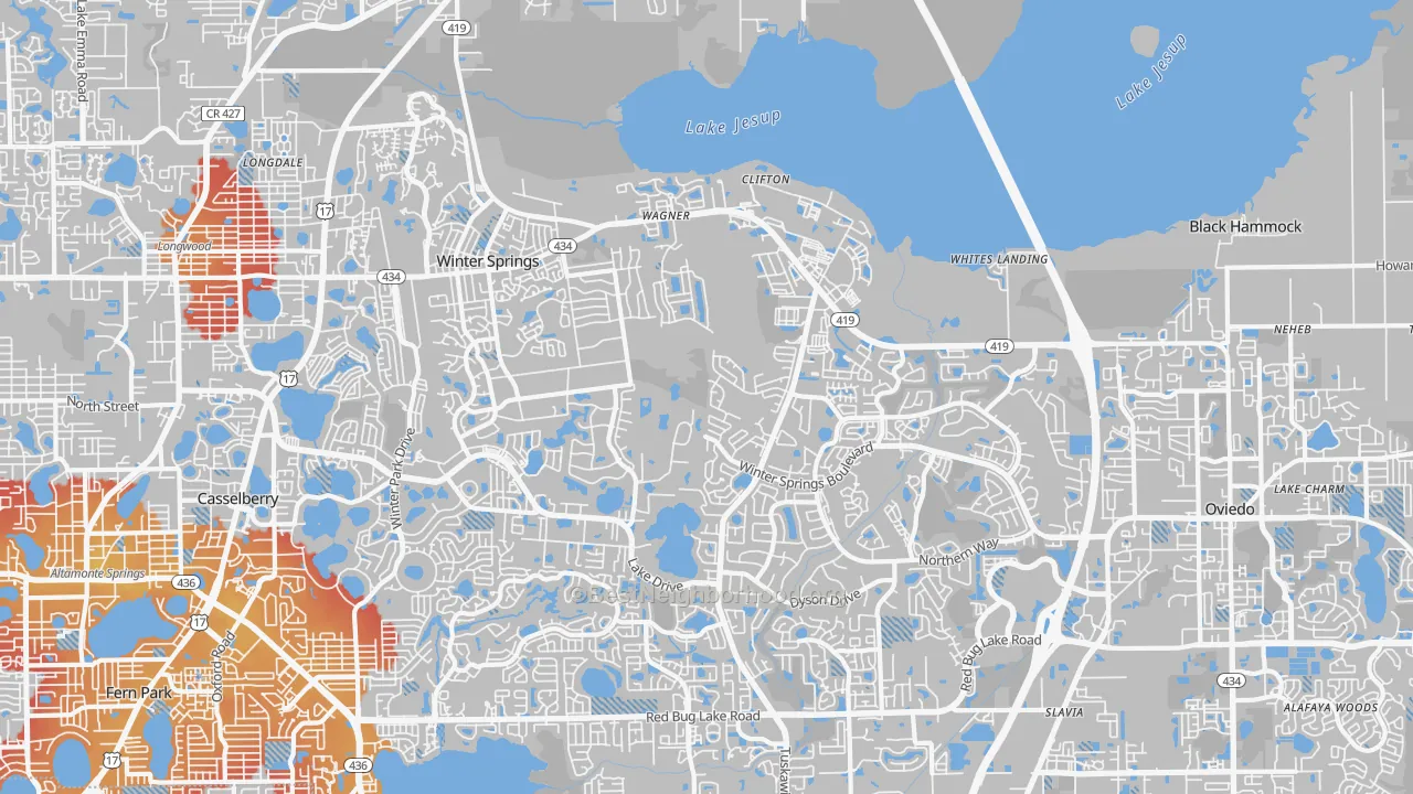 Transit Grade map of Winter Springs, FL