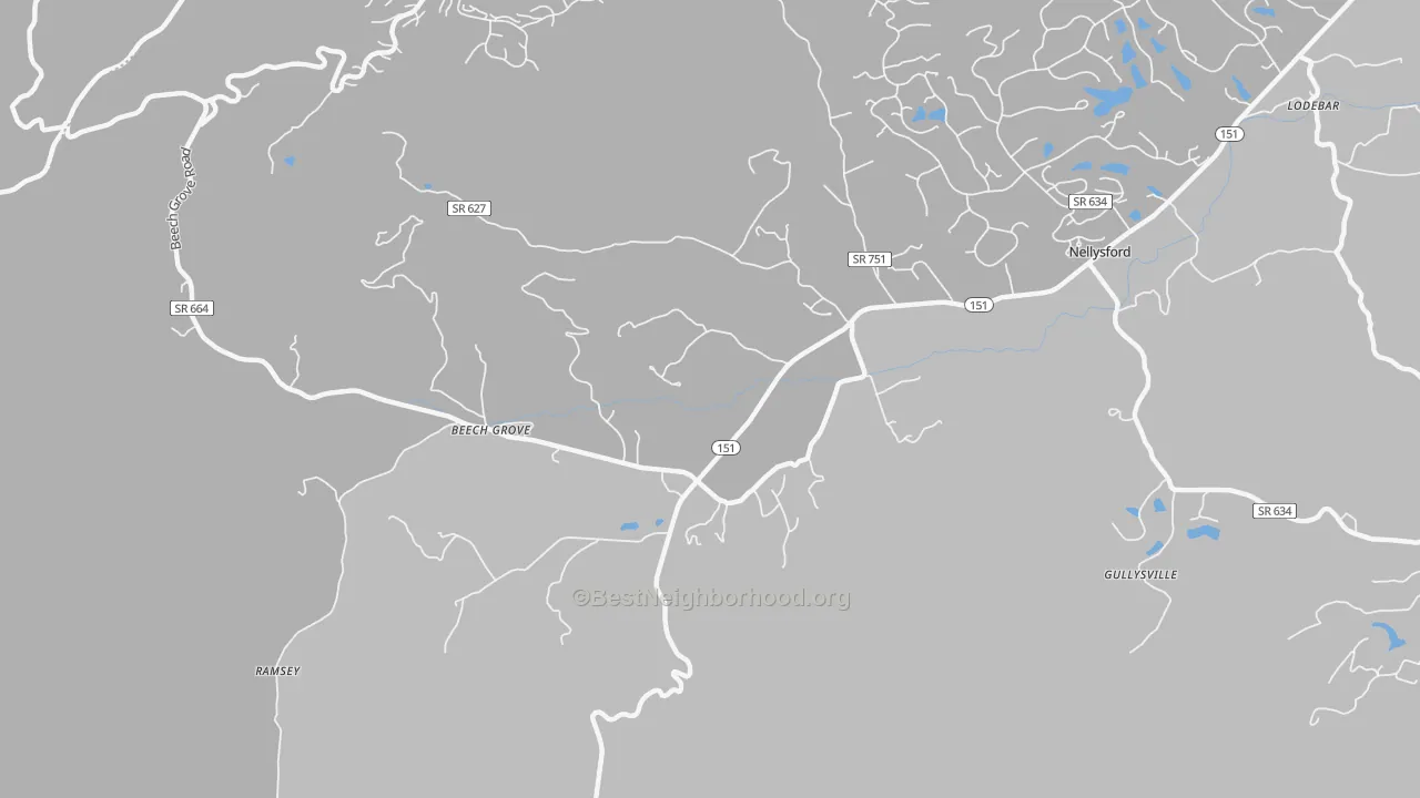 Transit Grade map of Wintergreen, VA
