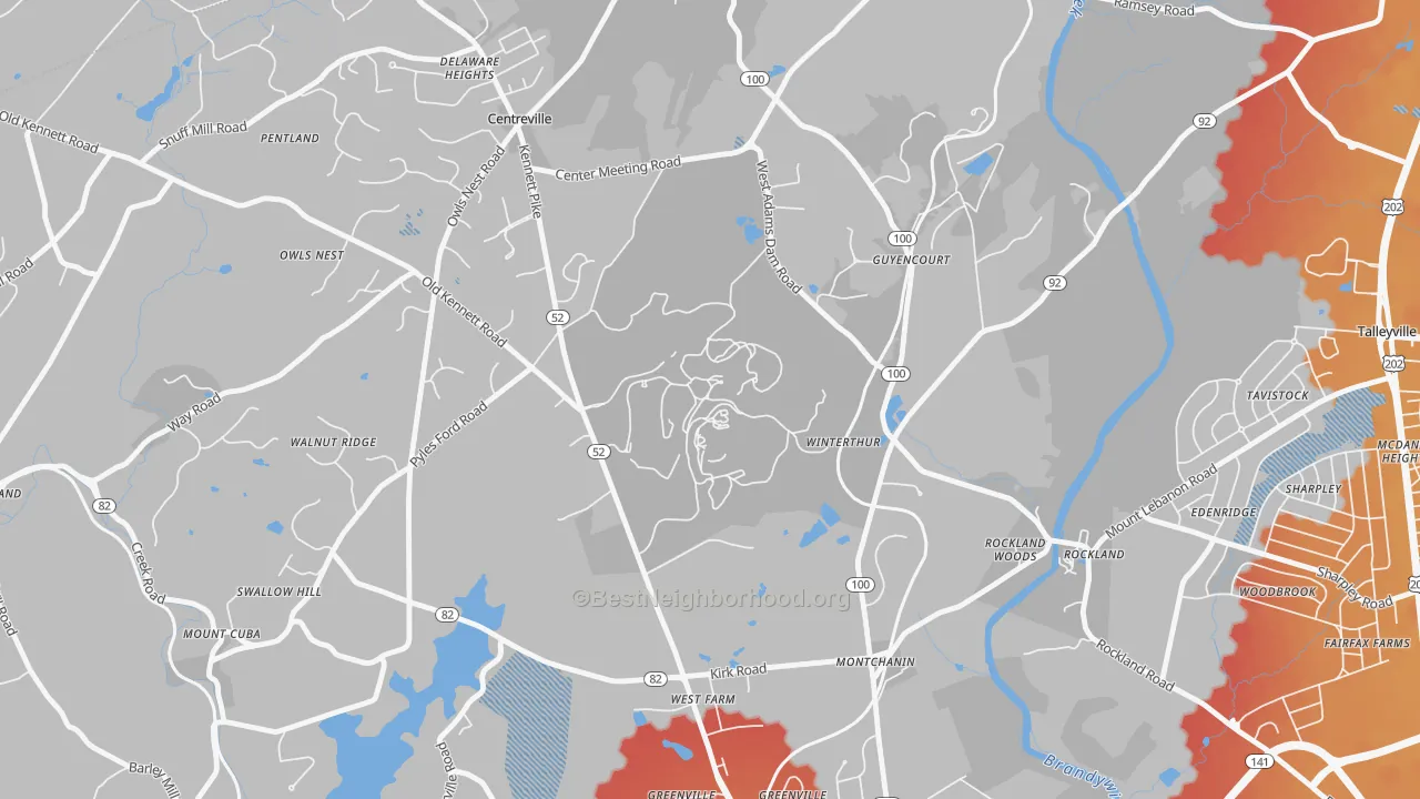 Transit Grade map of Winterthur, DE