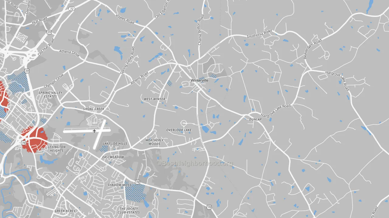 Transit Grade map of Winterville, GA