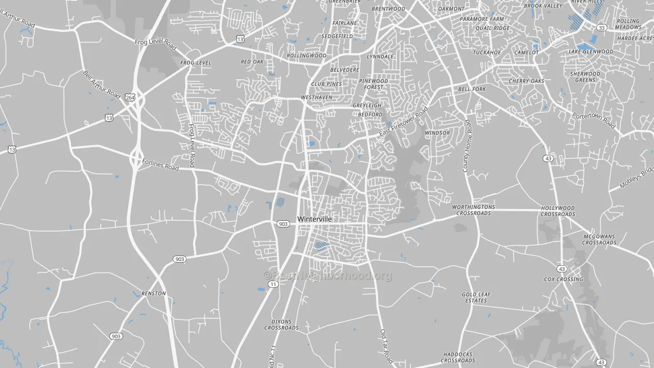 Transit Grade map of Winterville, NC