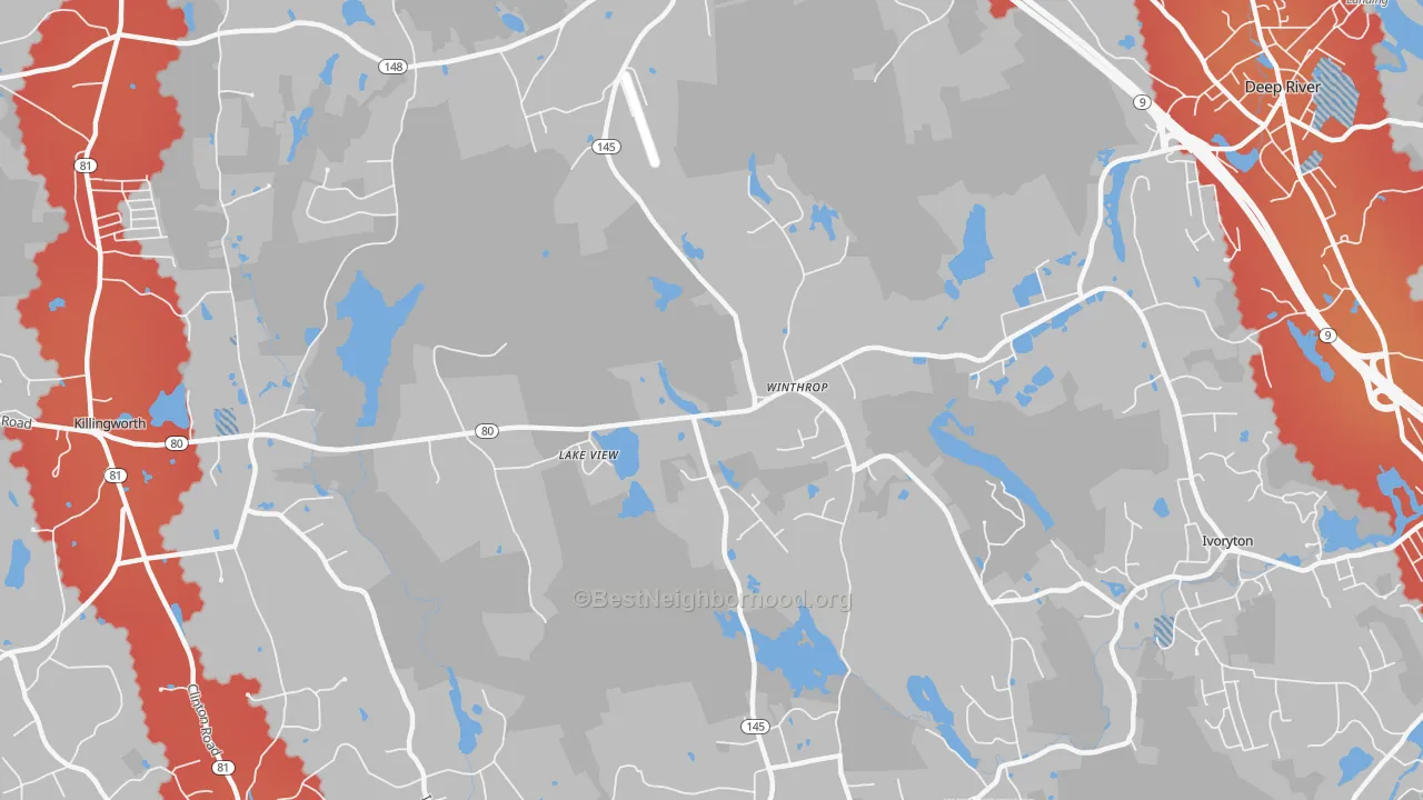 Transit Grade map of Winthrop, CT