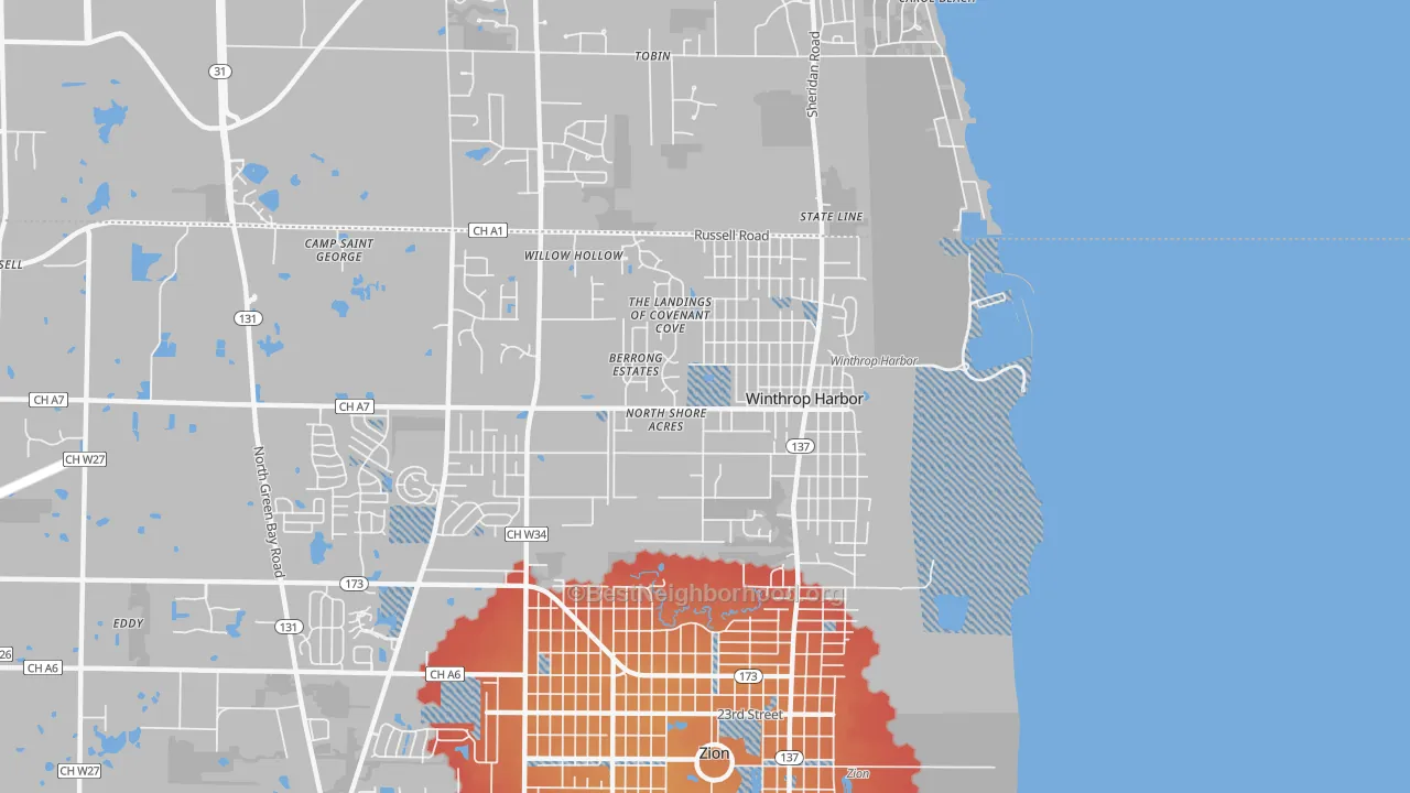 Transit Grade map of Winthrop Harbor, IL