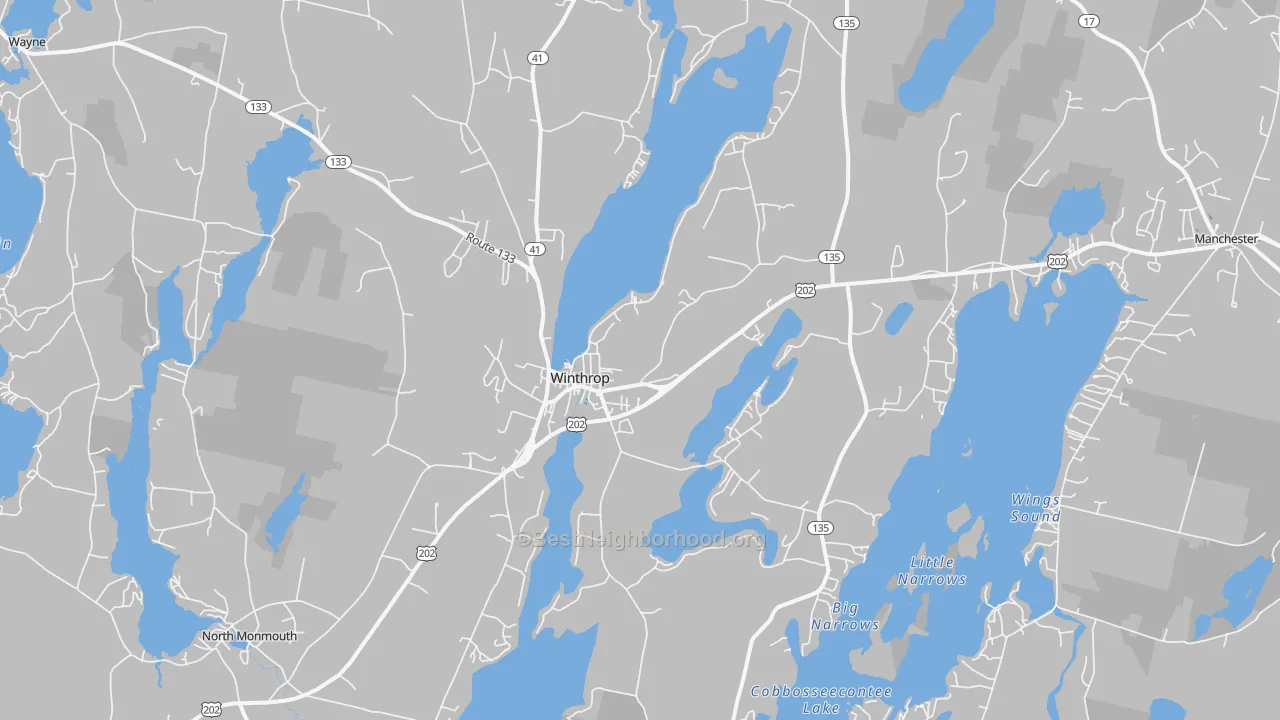 Transit Grade map of Winthrop, ME