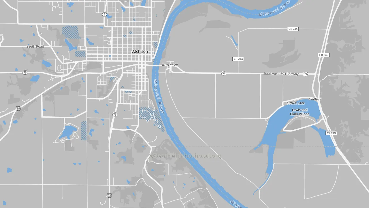 Transit Grade map of Winthrop, MO