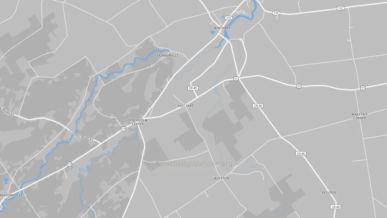 Transit Grade map of Winthrop, NY