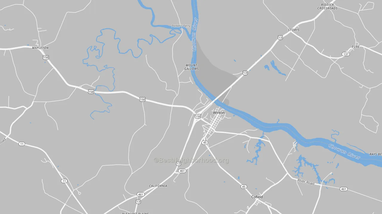Transit Grade map of Winton, NC