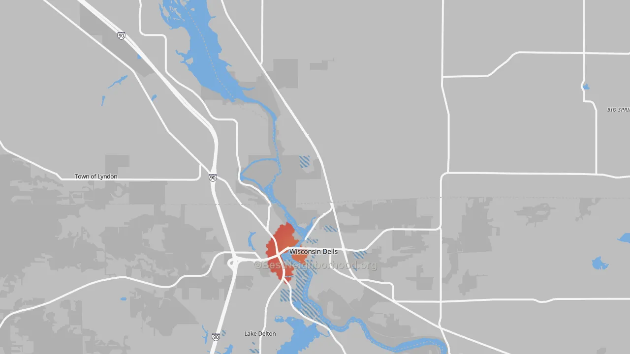 Transit Grade map of Wisconsin Dells, WI