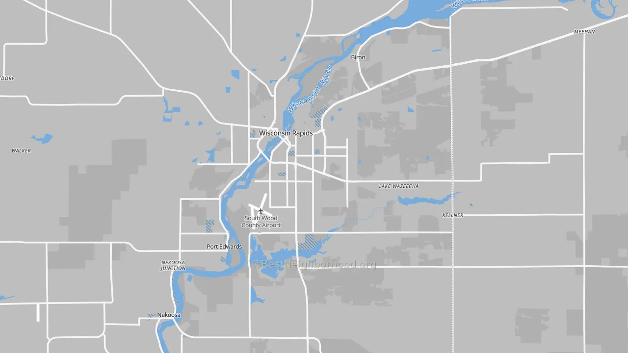 Transit Grade map of Wisconsin Rapids, WI