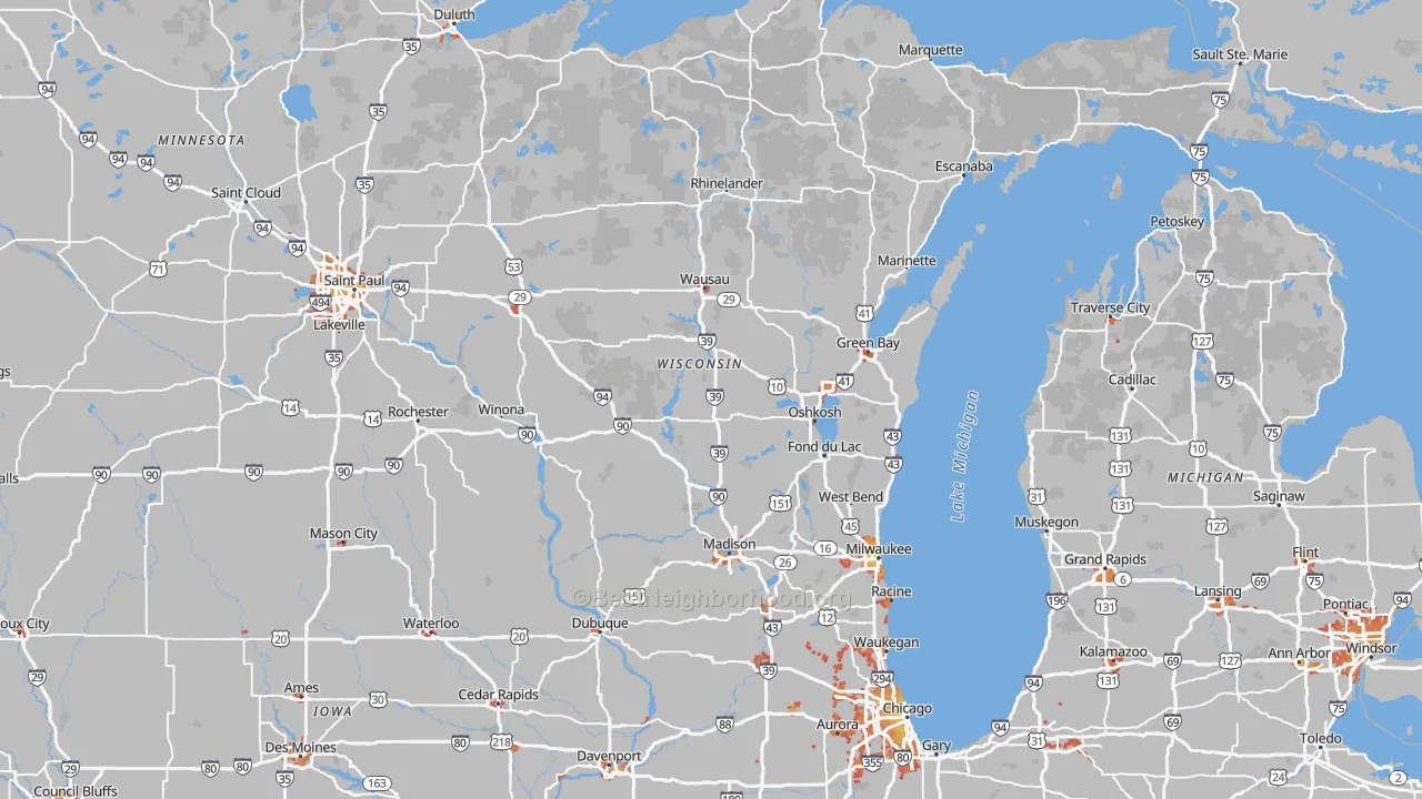 Transit Grade map of Wisconsin