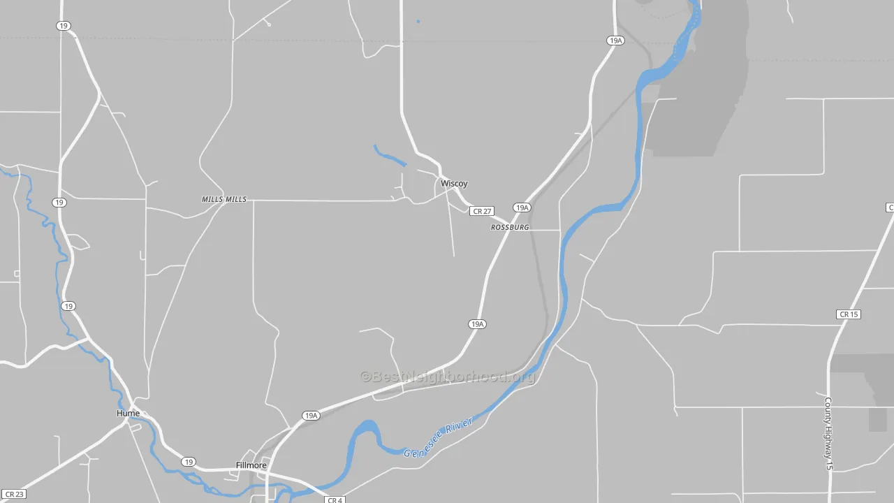 Transit Grade map of Wiscoy, NY