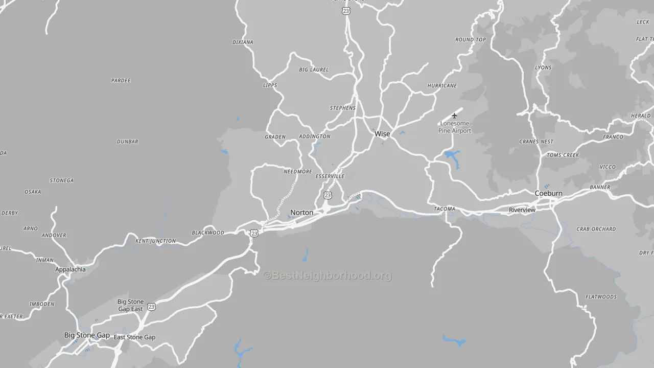 Transit Grade map of Wise County, VA
