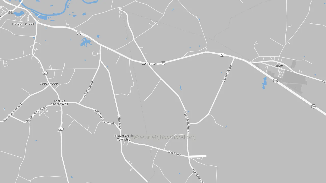 Transit Grade map of Wise Forks, NC