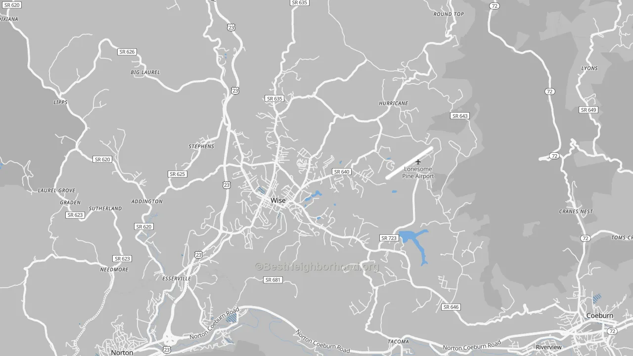 Transit Grade map of Wise, VA