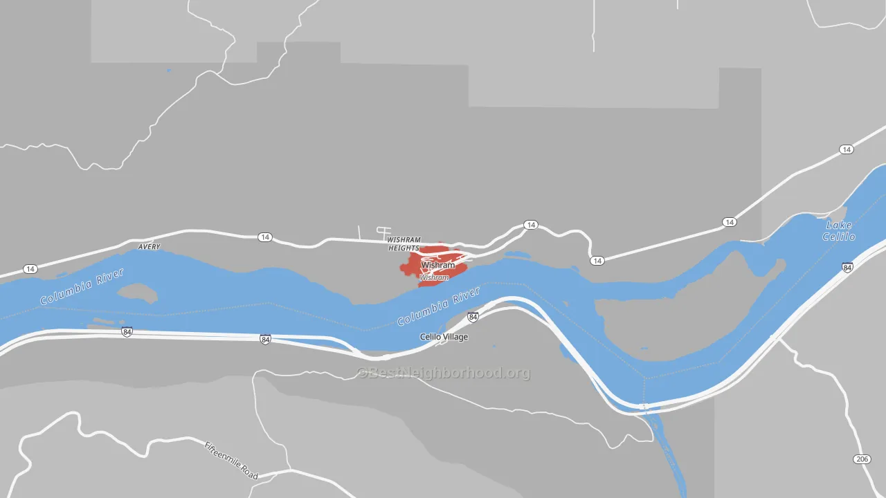 Transit Grade map of Wishram, WA