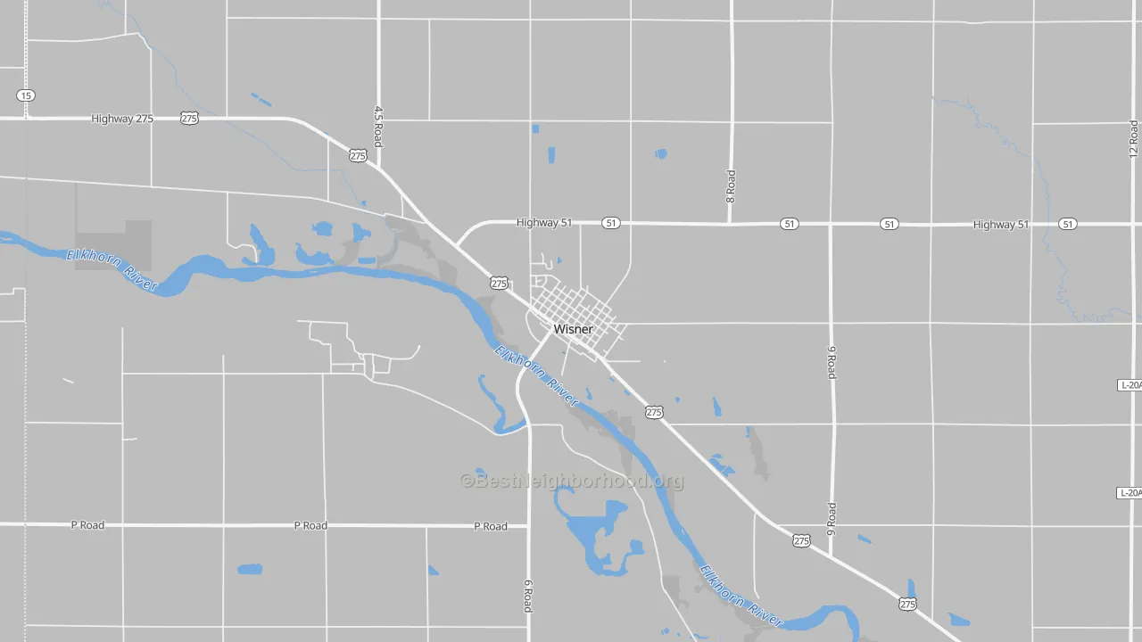 Transit Grade map of Wisner, NE