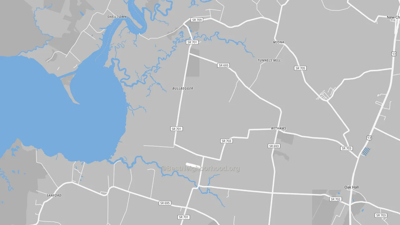 Transit Grade map of Withams, VA