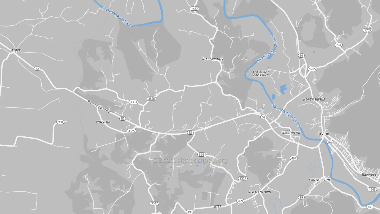 Transit Grade map of Witt Springs, KY