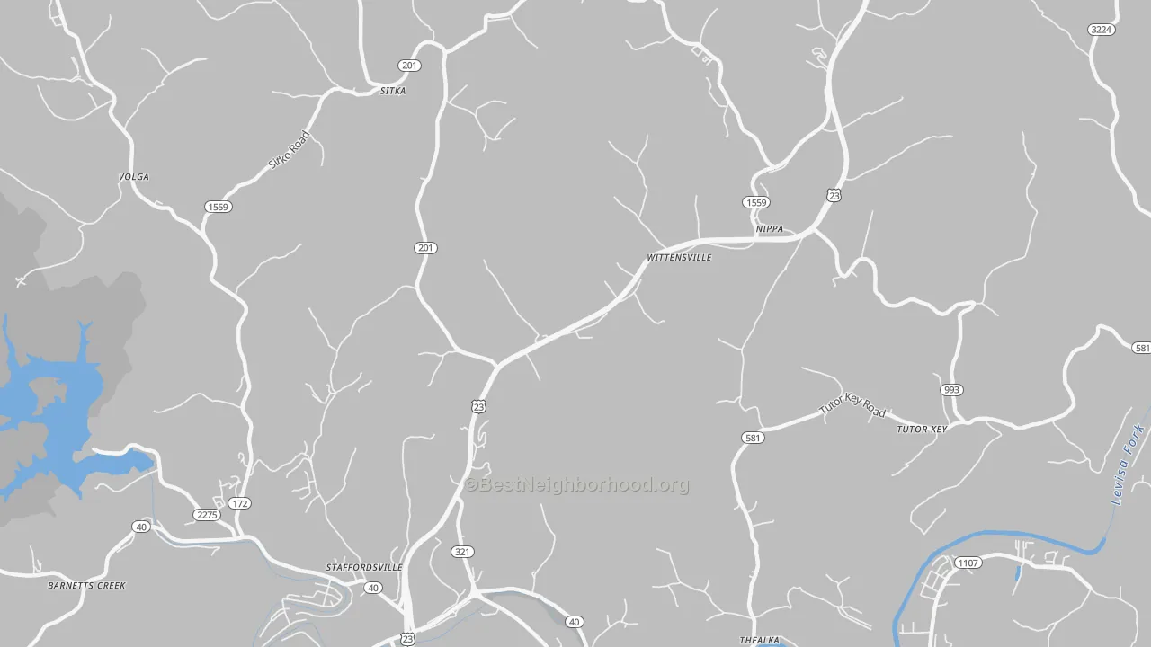 Transit Grade map of Wittensville, KY