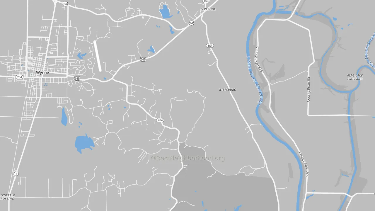 Transit Grade map of Wittsburg, AR