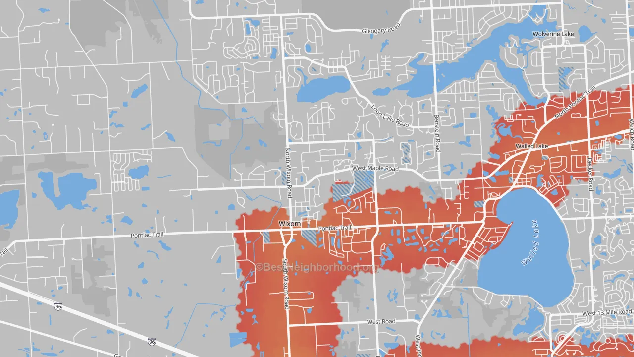 Transit Grade map of Wixom, MI