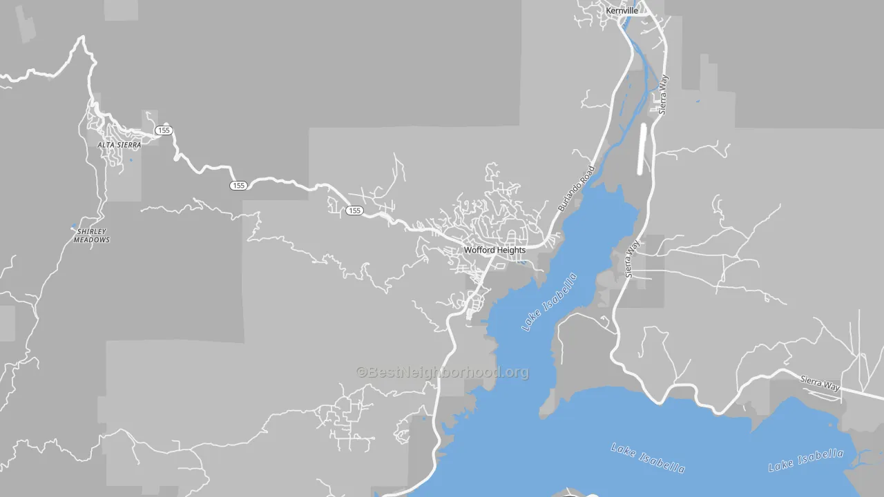 Transit Grade map of Wofford Heights, CA